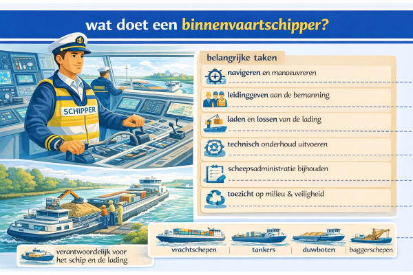 Alles over het beroep binnenvaartschipper Wat doet een binnenvaartschipper